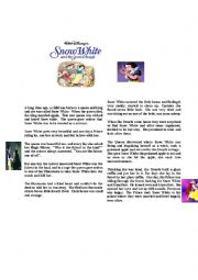 English Worksheet: snow white and the seven dwarfs