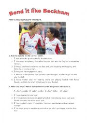 English Worksheet: Bend it like Beckham - Activities - part 1