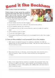 English Worksheet: Bend it like Beckham - Activities - part 2