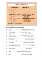 English Worksheet: Comparatives and superlatives