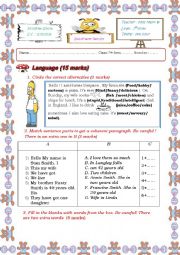 English Worksheet: FULL TERM TEST 1 7th form