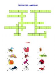 English Worksheet: Crossword - Animal 2