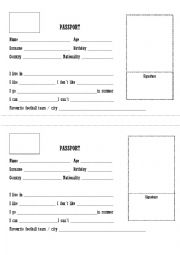 English Worksheet: Make your passport