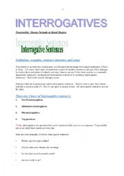 English Worksheet: Interrogatives