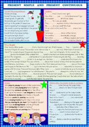 English Worksheet: Present simple and continuous