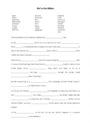 English Worksheet: Were the Millers