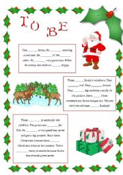 English Worksheet: to be - Christmas theme