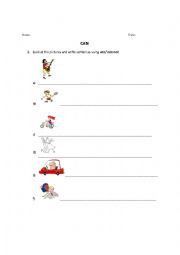 English Worksheet: Can/ Cannot