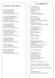 English Worksheet: Christmas songs and carols