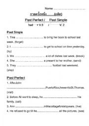 English Worksheet: Past Perfect
