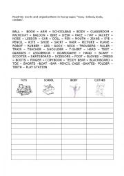 English Worksheet: Toys and other words
