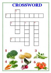 English Worksheet: CROSSWORD  VEGETABLES