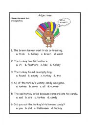 English Worksheet: Adjectives