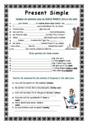 English Worksheet: Simple Present 