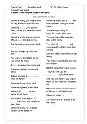 English Worksheet: family