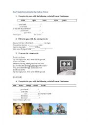English Worksheet: dont look down martin garrix ft usher 