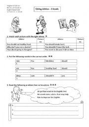 English Worksheet: Advice