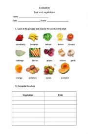 Fruits and vegetables