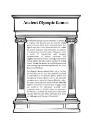 English Worksheet: Ancient Olympic Games