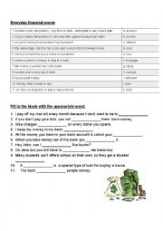 English Worksheet: Money vocabulary