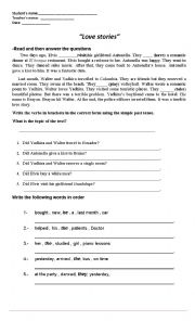 English Worksheet: love stories