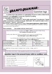 English Worksheet: Gramps Grammar - Question Tags