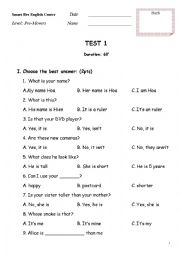 English Worksheet: Test Movers