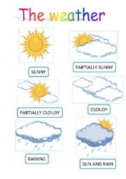 English Worksheet: The weather_glue and match