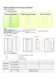 English Worksheet:   NEW HEADWAY ELEMENTARY HANDOUTS