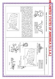 English Worksheet: THE UNITED STATES OF AMERICA (U.S.A.)