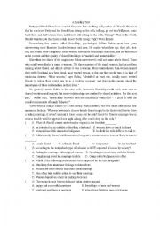 English Worksheet:  A reading text