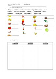 English Worksheet: Food Vocabulary