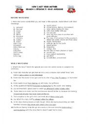 English Worksheet: how i met your mother s01e05