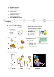 English Worksheet: classroom instructions and vocabulary 