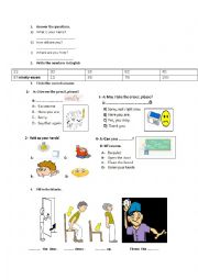 classroom instructions and vocabulary 