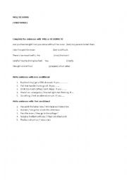 English Worksheet: WILL, BE GOING TO AND THE CONDITIONALS