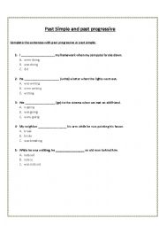 English Worksheet: past Simple and past progressive