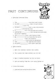 English Worksheet: Past Continuous