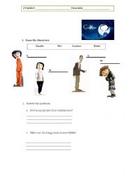 English Worksheet: Coraline Movie Lesson