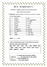 English Worksheet: ISE II - B2 TRINITY TOPIC NATIONAL PRODUCTS AND FOOD 
