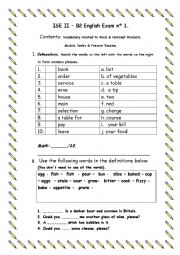 ISE II - B2 TRINITY TOPIC NATIONAL PRODUCTS AND FOOD 