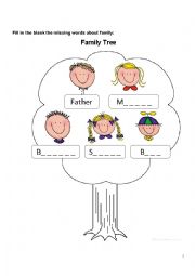 English Worksheet: Family tree