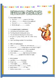 English Worksheet: REVISION