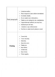 English Worksheet: formal letters