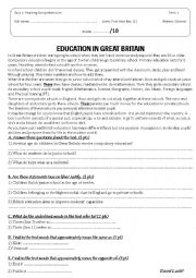 English Worksheet: Reading Comprehansion Quiz