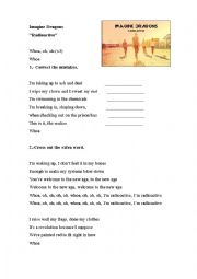 English Worksheet: Radioactive Imagine Dragons