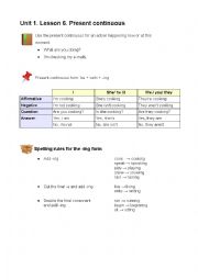 English Worksheet: Present Continuous