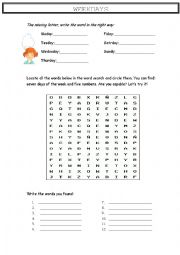 Weekdays worksheet