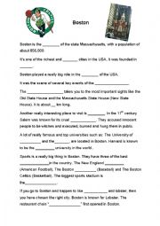 English Worksheet: Boston-Introducing an east coast city