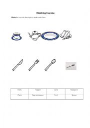 English Worksheet: Coffee shop Matching Exercise